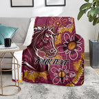 Personalised Broncos NAIDOC Week 2024 Blanket Aboriginal Fire Burning Sparks