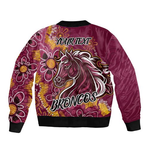 Personalised Broncos NAIDOC Week 2024 Bomber Jacket Aboriginal Fire Burning Sparks