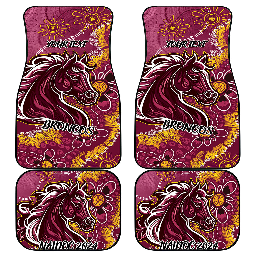 Personalised Broncos NAIDOC Week 2024 Car Mats Aboriginal Fire Burning Sparks
