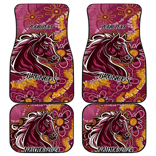 Personalised Broncos NAIDOC Week 2024 Car Mats Aboriginal Fire Burning Sparks