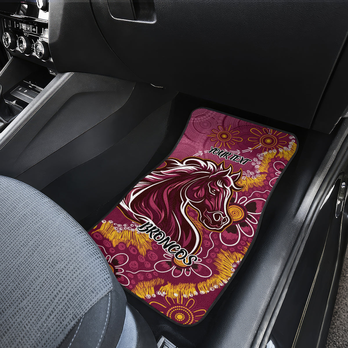 Personalised Broncos NAIDOC Week 2024 Car Mats Aboriginal Fire Burning Sparks