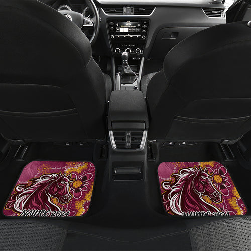 Personalised Broncos NAIDOC Week 2024 Car Mats Aboriginal Fire Burning Sparks