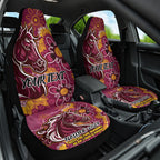 Personalised Broncos NAIDOC Week 2024 Car Seat Cover Aboriginal Fire Burning Sparks