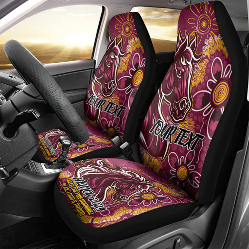 Personalised Broncos NAIDOC Week 2024 Car Seat Cover Aboriginal Fire Burning Sparks