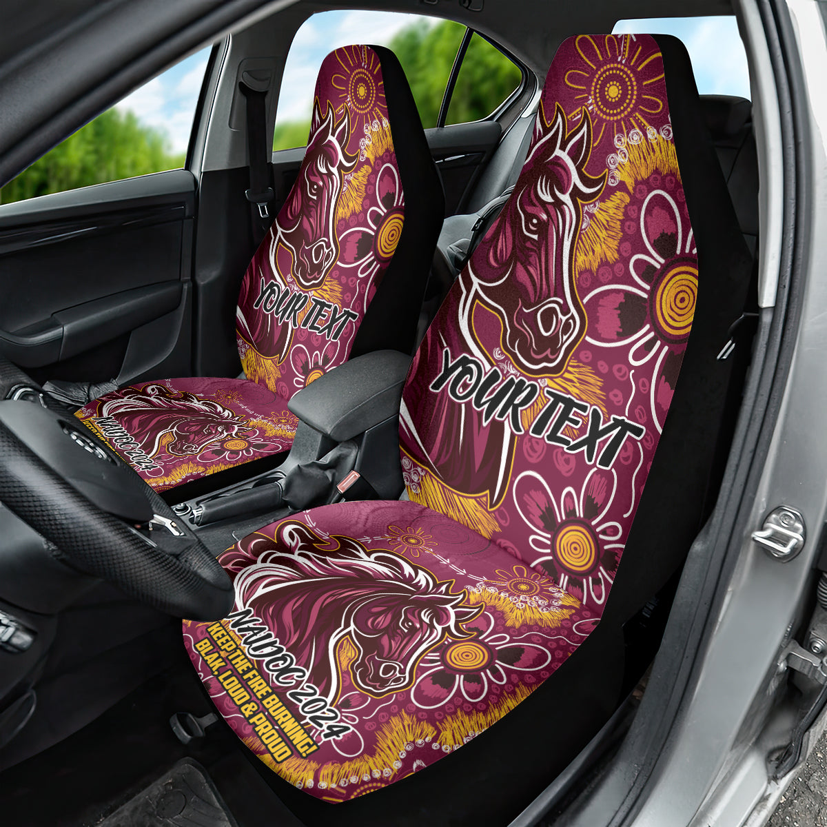 Personalised Broncos NAIDOC Week 2024 Car Seat Cover Aboriginal Fire Burning Sparks