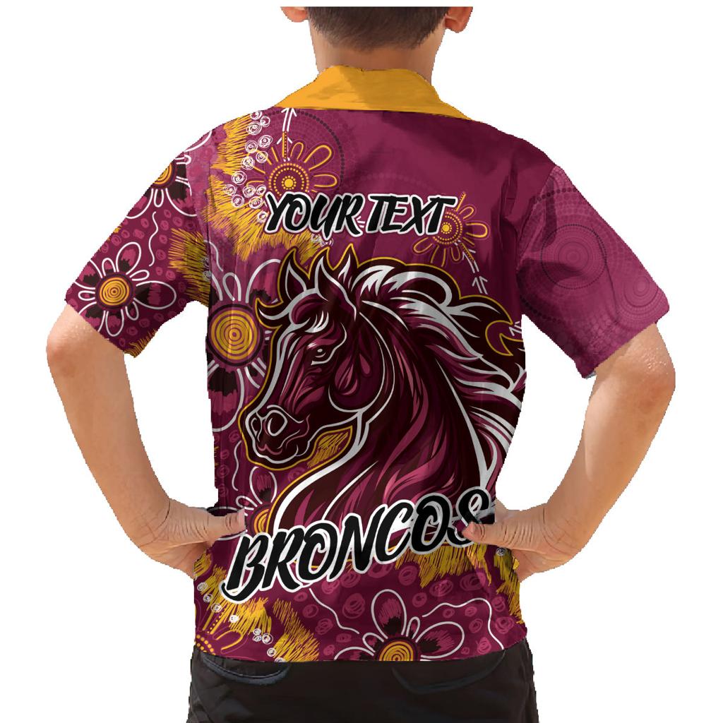 Personalised Broncos NAIDOC Week 2024 Family Matching Mermaid Dress and Hawaiian Shirt Aboriginal Fire Burning Sparks