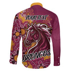 Personalised Broncos NAIDOC Week 2024 Family Matching Off Shoulder Short Dress and Hawaiian Shirt Aboriginal Fire Burning Sparks