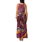 Personalised Broncos NAIDOC Week 2024 Family Matching Tank Maxi Dress and Hawaiian Shirt Aboriginal Fire Burning Sparks