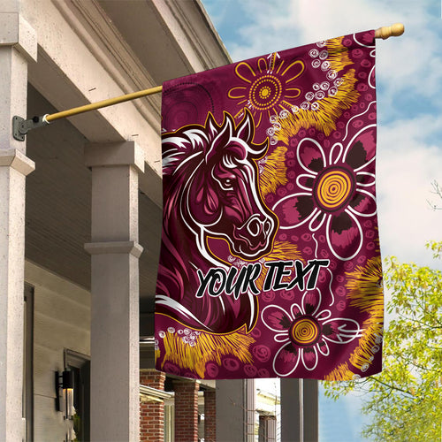 Personalised Broncos NAIDOC Week 2024 Garden Flag Aboriginal Fire Burning Sparks