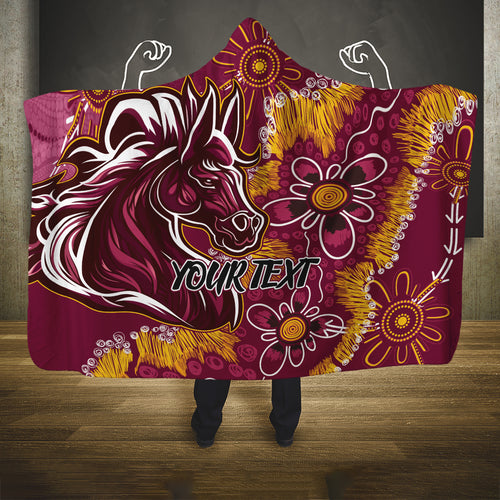 Personalised Broncos NAIDOC Week 2024 Hooded Blanket Aboriginal Fire Burning Sparks