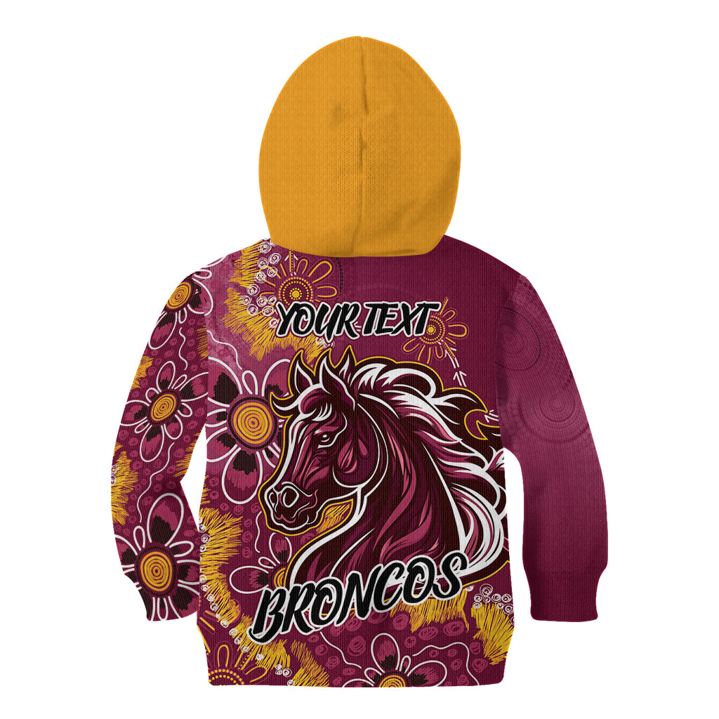 Personalised Broncos NAIDOC Week 2024 Kid Hoodie Aboriginal Fire Burning Sparks