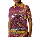Personalised Broncos NAIDOC Week 2024 Kid Polo Shirt Aboriginal Fire Burning Sparks