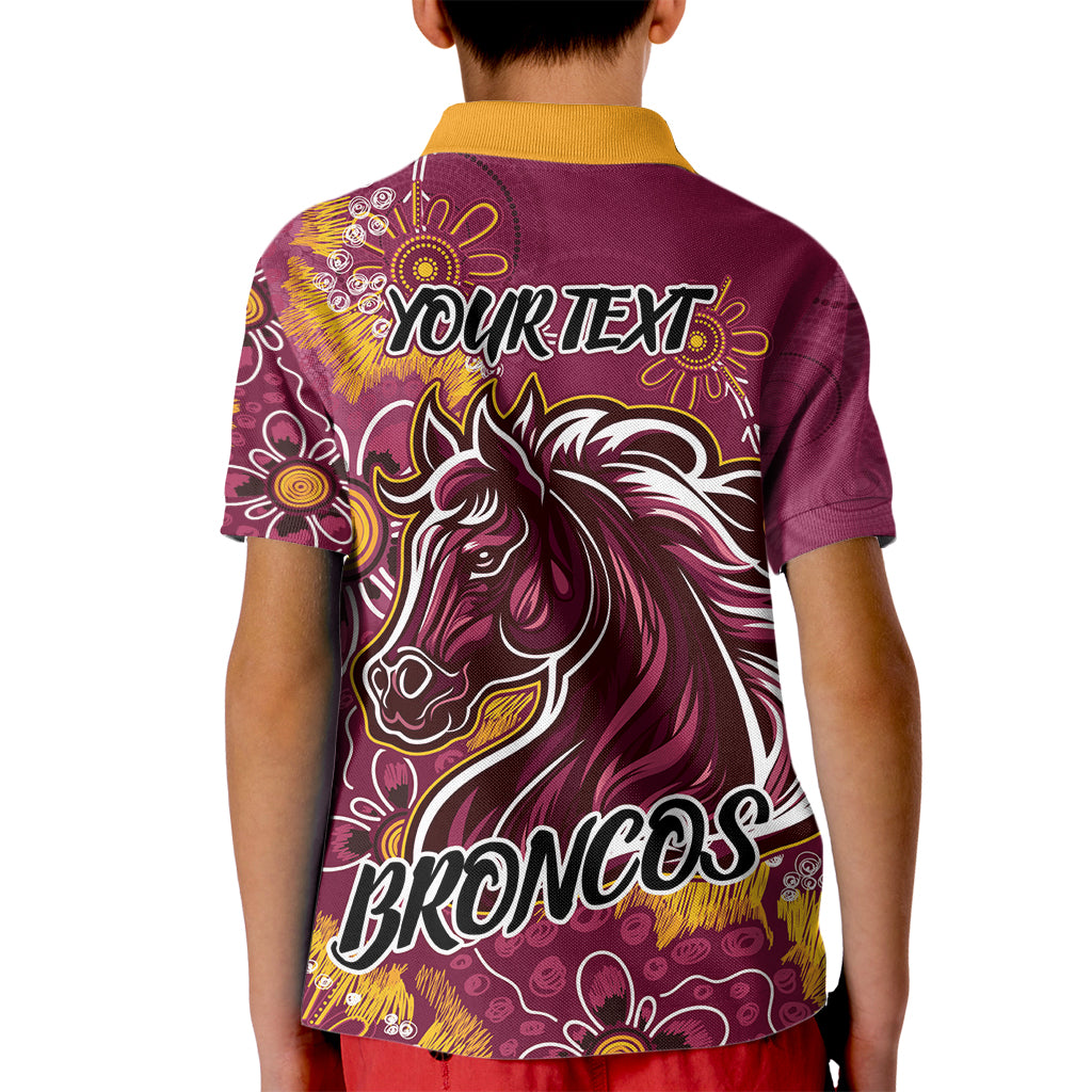 Personalised Broncos NAIDOC Week 2024 Kid Polo Shirt Aboriginal Fire Burning Sparks
