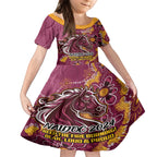 Personalised Broncos NAIDOC Week 2024 Kid Short Sleeve Dress Aboriginal Fire Burning Sparks