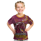 Personalised Broncos NAIDOC Week 2024 Kid T Shirt Aboriginal Fire Burning Sparks