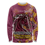 Personalised Broncos NAIDOC Week 2024 Long Sleeve Shirt Aboriginal Fire Burning Sparks