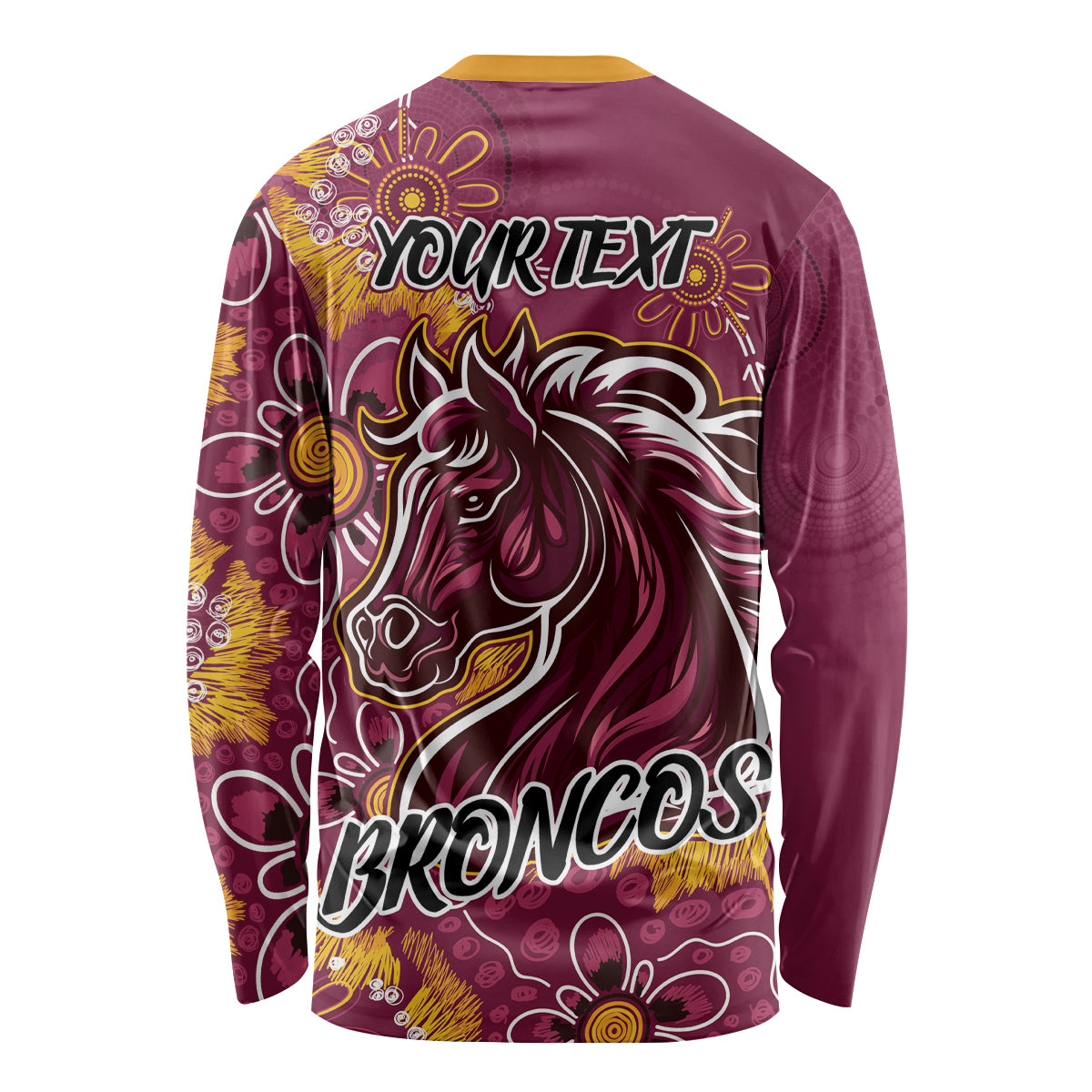 Personalised Broncos NAIDOC Week 2024 Long Sleeve Shirt Aboriginal Fire Burning Sparks