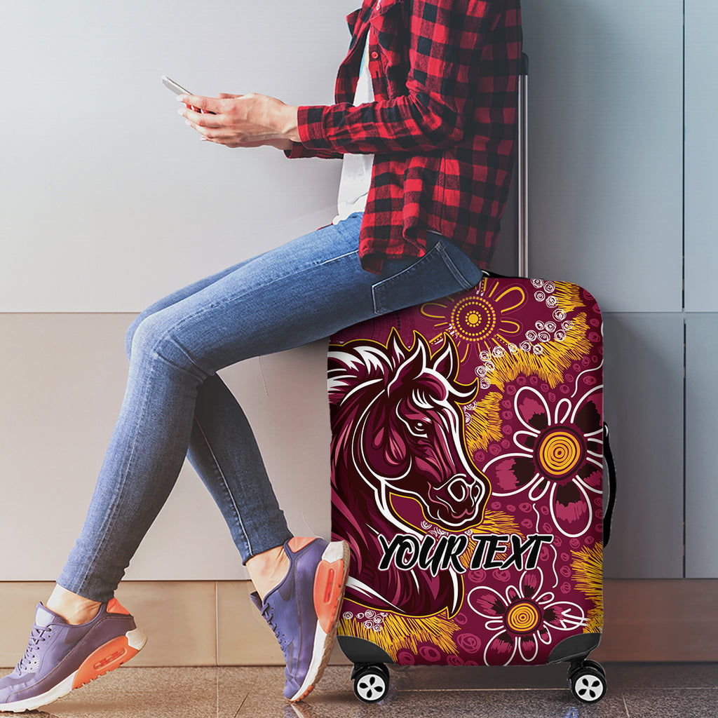Personalised Broncos NAIDOC Week 2024 Luggage Cover Aboriginal Fire Burning Sparks