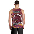 Personalised Broncos NAIDOC Week 2024 Men Tank Top Aboriginal Fire Burning Sparks