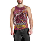 Personalised Broncos NAIDOC Week 2024 Men Tank Top Aboriginal Fire Burning Sparks