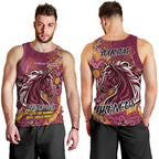 Personalised Broncos NAIDOC Week 2024 Men Tank Top Aboriginal Fire Burning Sparks