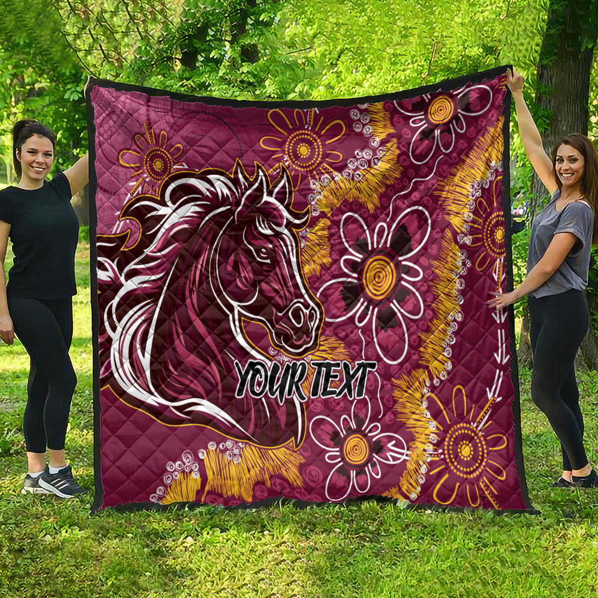 Personalised Broncos NAIDOC Week 2024 Quilt Aboriginal Fire Burning Sparks