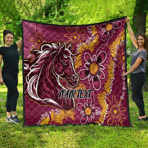 Personalised Broncos NAIDOC Week 2024 Quilt Aboriginal Fire Burning Sparks