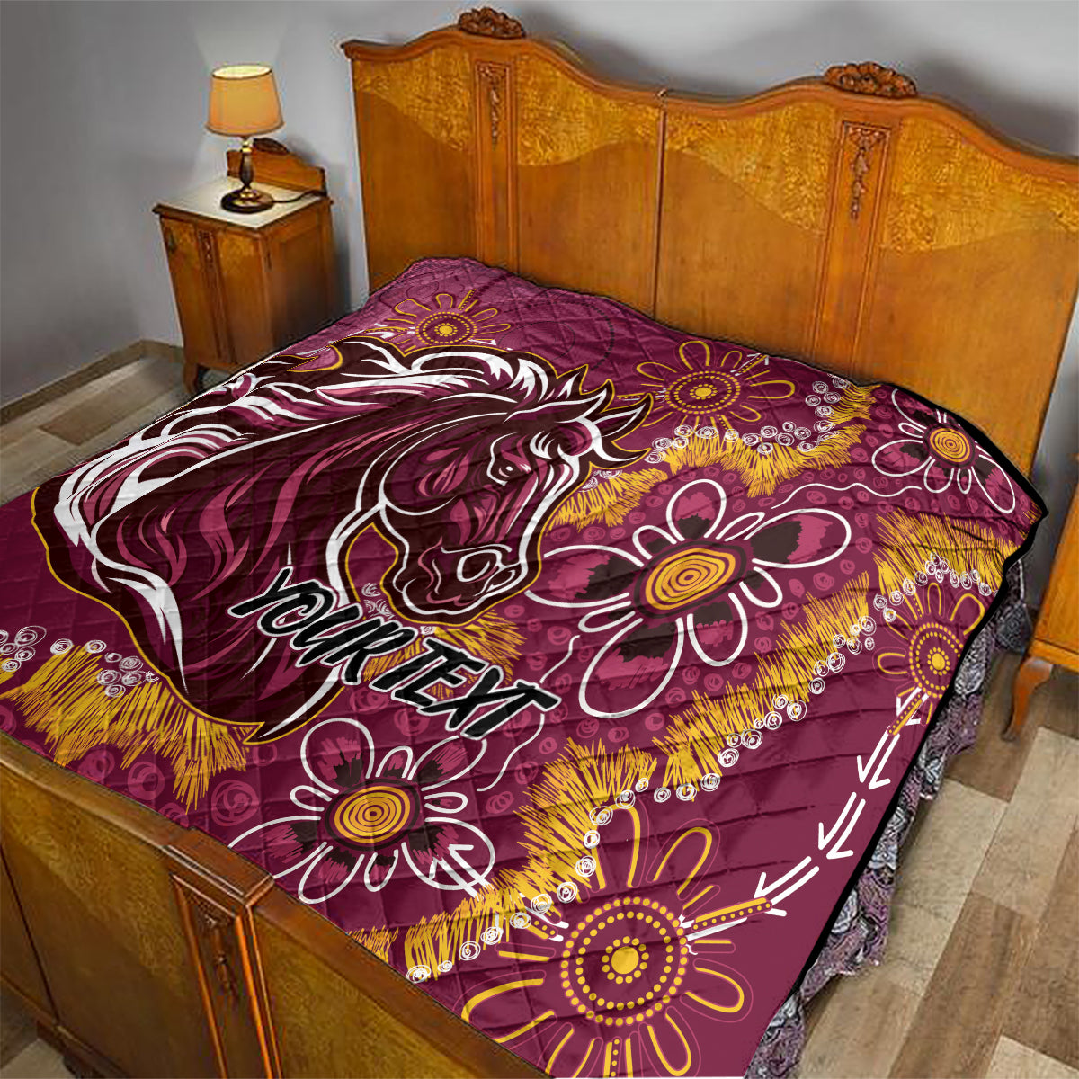 Personalised Broncos NAIDOC Week 2024 Quilt Aboriginal Fire Burning Sparks