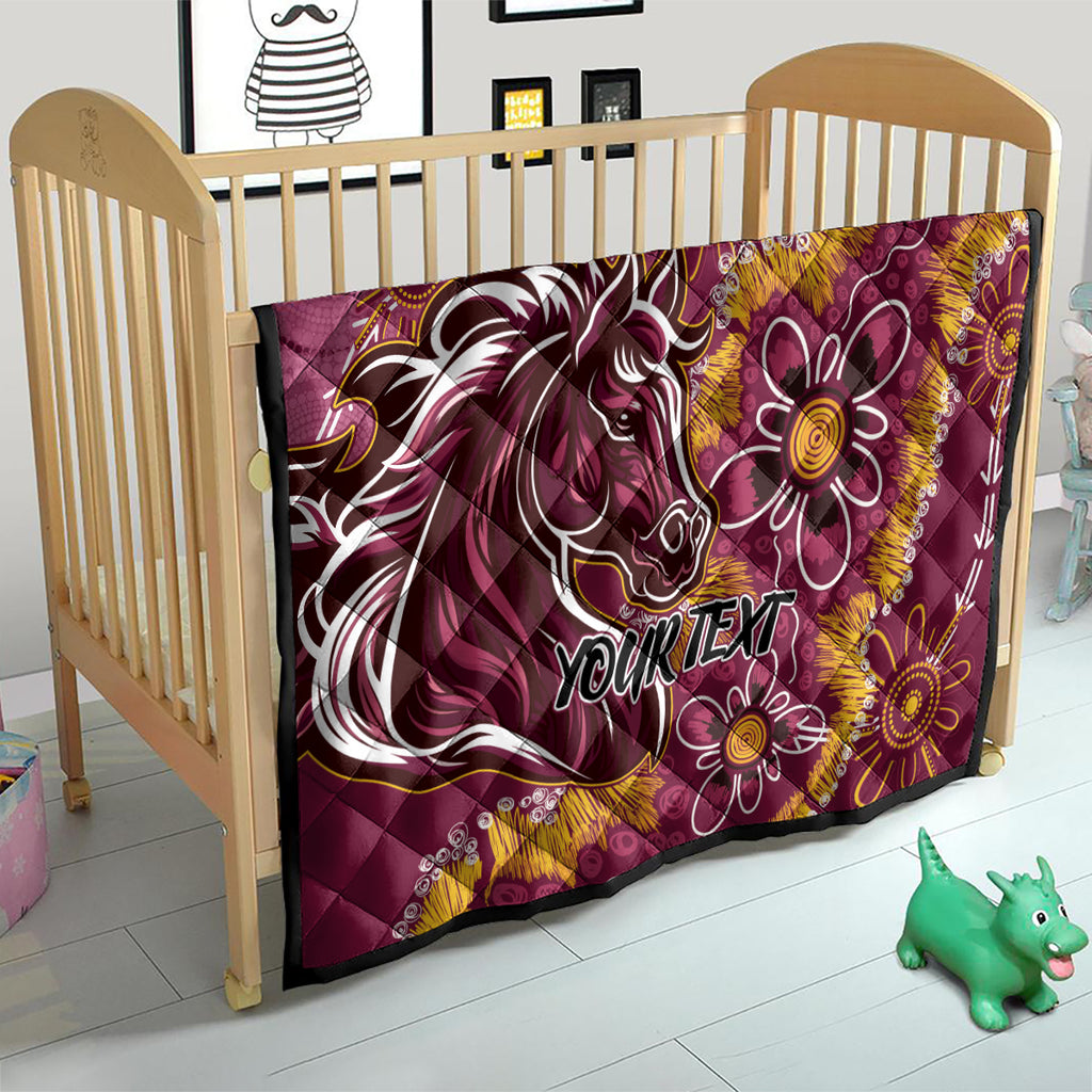 Personalised Broncos NAIDOC Week 2024 Quilt Aboriginal Fire Burning Sparks