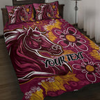 Personalised Broncos NAIDOC Week 2024 Quilt Bed Set Aboriginal Fire Burning Sparks