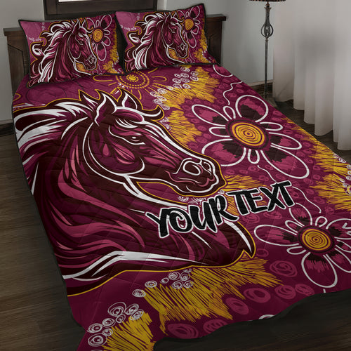 Personalised Broncos NAIDOC Week 2024 Quilt Bed Set Aboriginal Fire Burning Sparks