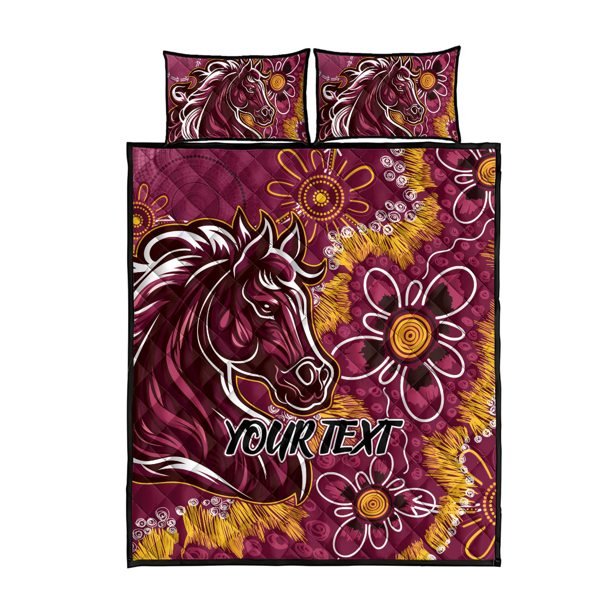 Personalised Broncos NAIDOC Week 2024 Quilt Bed Set Aboriginal Fire Burning Sparks