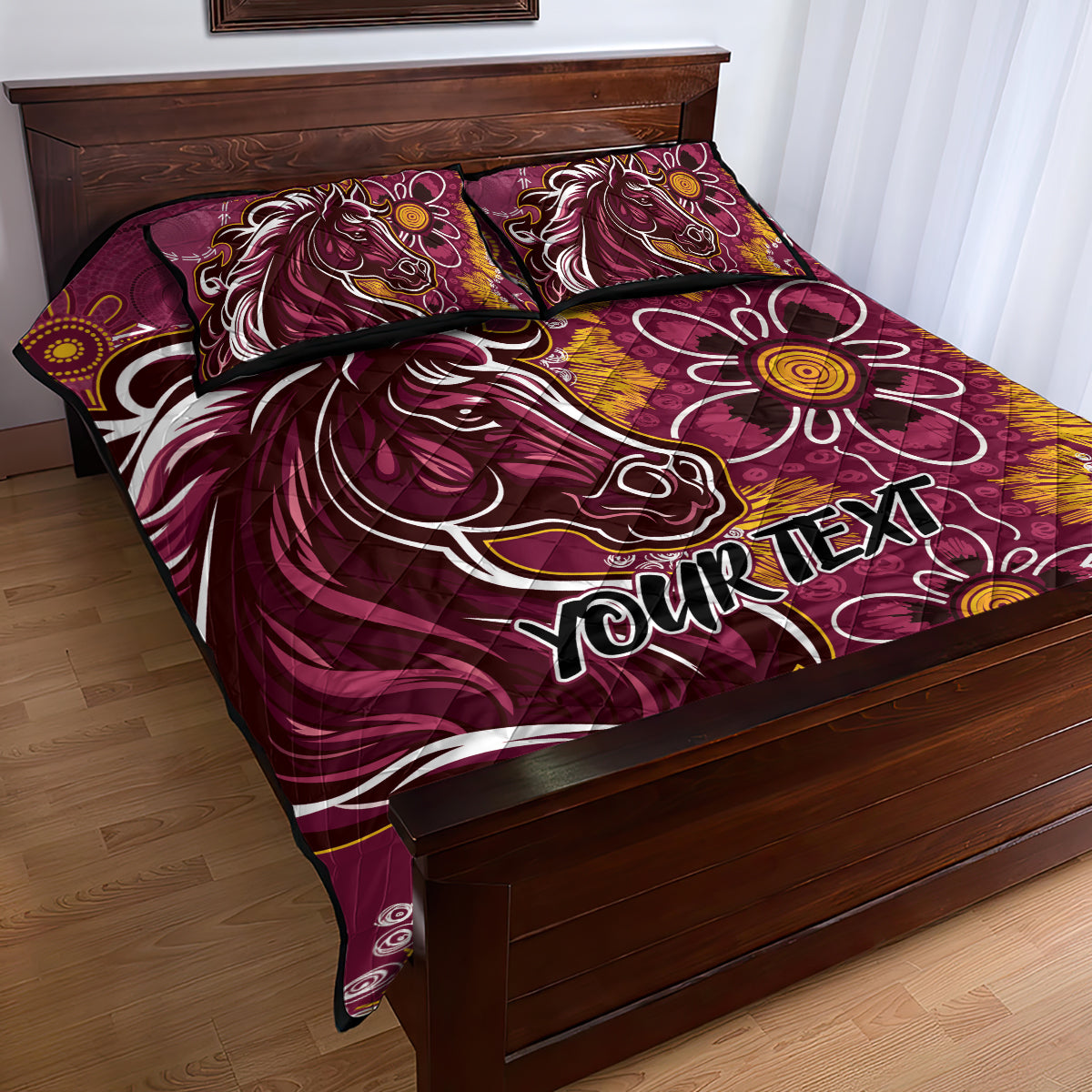 Personalised Broncos NAIDOC Week 2024 Quilt Bed Set Aboriginal Fire Burning Sparks