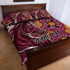 Personalised Broncos NAIDOC Week 2024 Quilt Bed Set Aboriginal Fire Burning Sparks