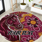 Personalised Broncos NAIDOC Week 2024 Round Carpet Aboriginal Fire Burning Sparks