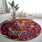 Personalised Broncos NAIDOC Week 2024 Round Carpet Aboriginal Fire Burning Sparks