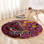Personalised Broncos NAIDOC Week 2024 Round Carpet Aboriginal Fire Burning Sparks