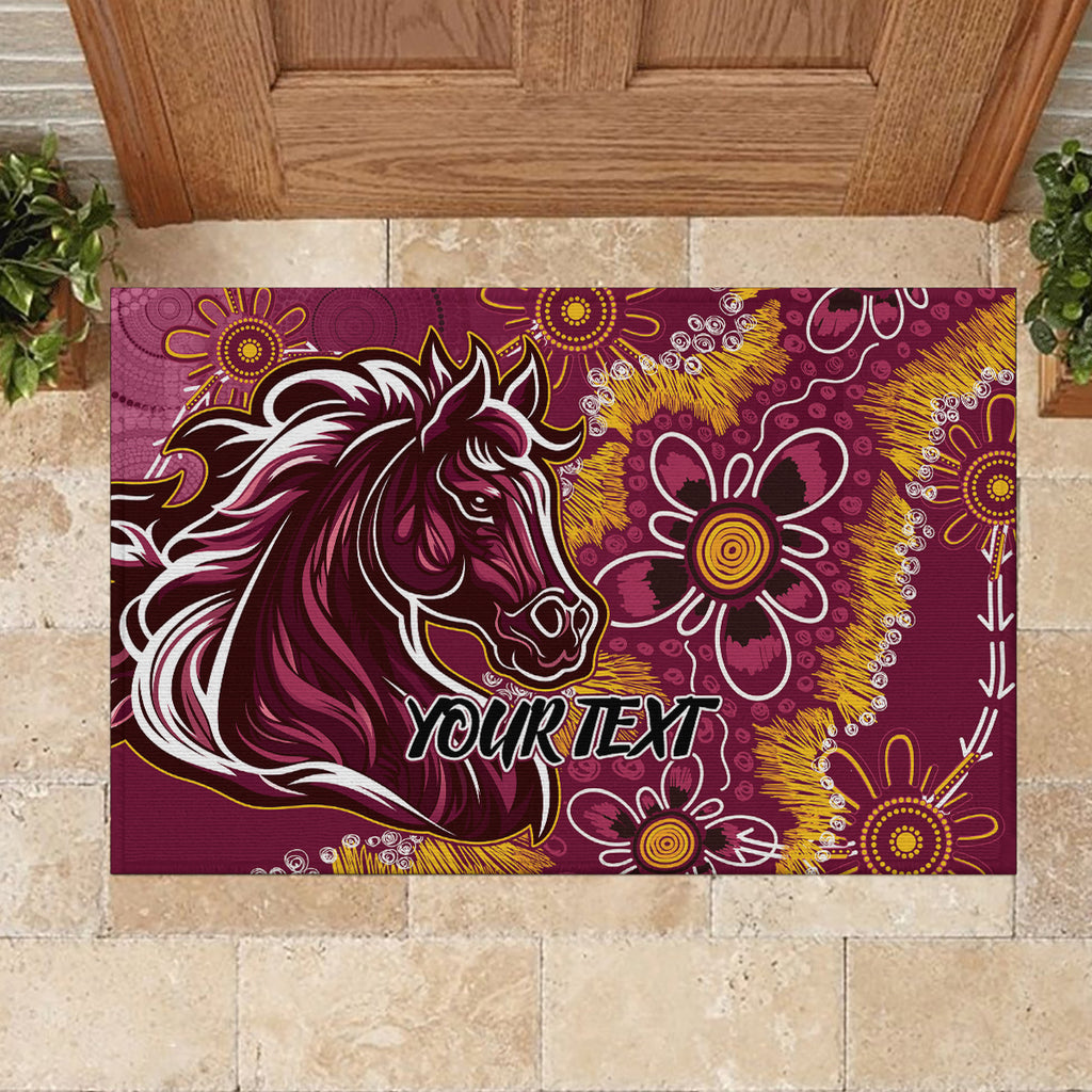 Personalised Broncos NAIDOC Week 2024 Rubber Doormat Aboriginal Fire Burning Sparks