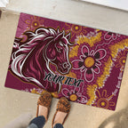 Personalised Broncos NAIDOC Week 2024 Rubber Doormat Aboriginal Fire Burning Sparks