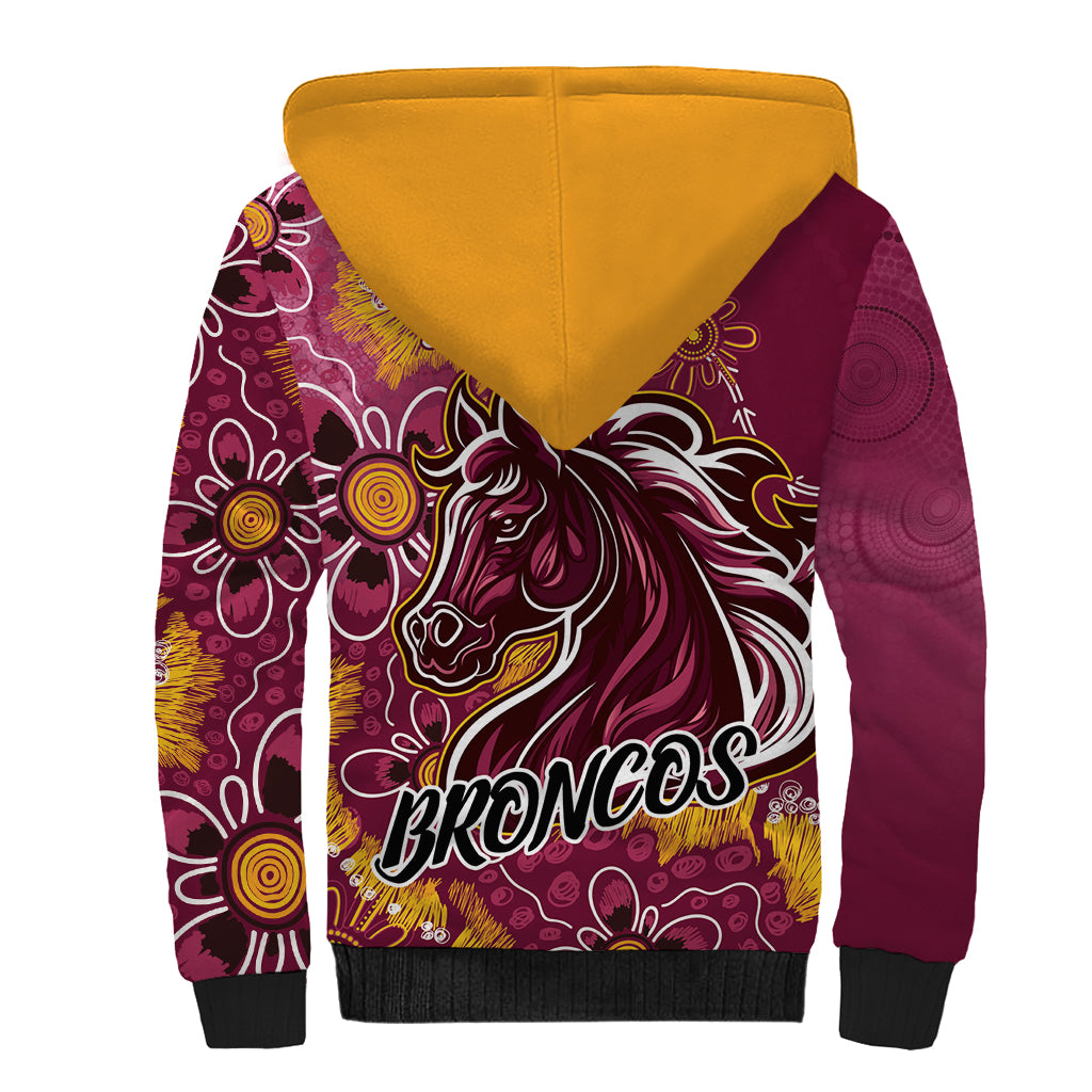 Personalised Broncos NAIDOC Week 2024 Sherpa Hoodie Aboriginal Fire Burning Sparks