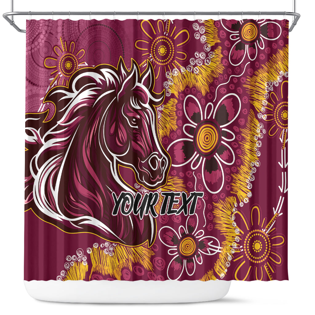 Personalised Broncos NAIDOC Week 2024 Shower Curtain Aboriginal Fire Burning Sparks