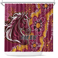 Personalised Broncos NAIDOC Week 2024 Shower Curtain Aboriginal Fire Burning Sparks