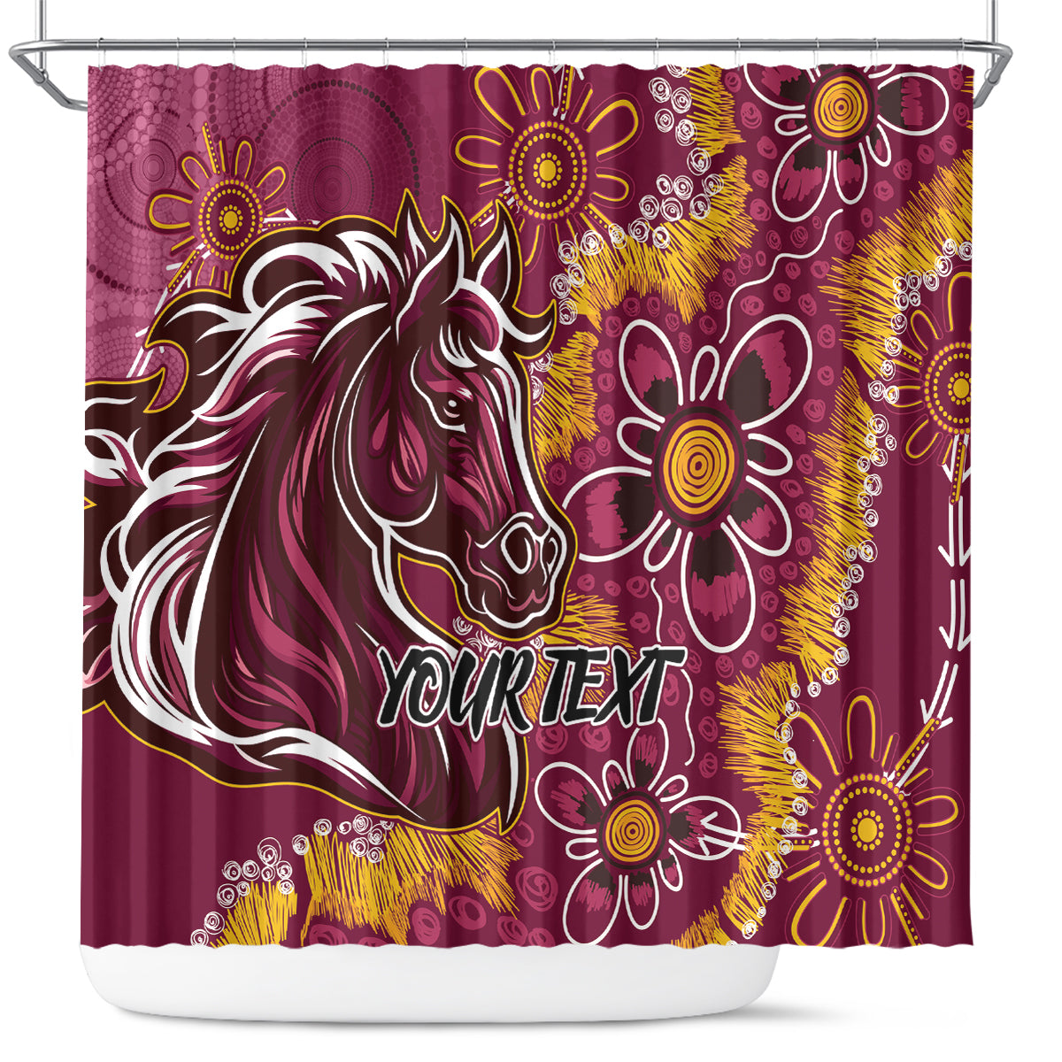 Personalised Broncos NAIDOC Week 2024 Shower Curtain Aboriginal Fire Burning Sparks