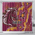 Personalised Broncos NAIDOC Week 2024 Shower Curtain Aboriginal Fire Burning Sparks