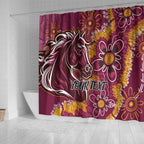 Personalised Broncos NAIDOC Week 2024 Shower Curtain Aboriginal Fire Burning Sparks