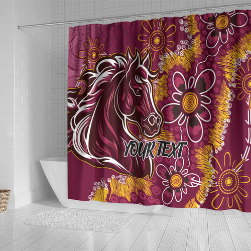 Personalised Broncos NAIDOC Week 2024 Shower Curtain Aboriginal Fire Burning Sparks