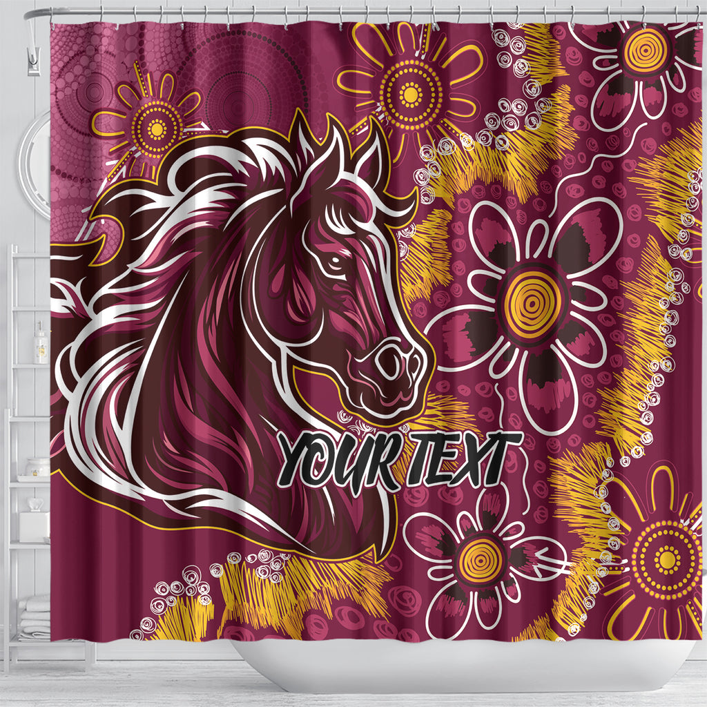 Personalised Broncos NAIDOC Week 2024 Shower Curtain Aboriginal Fire Burning Sparks