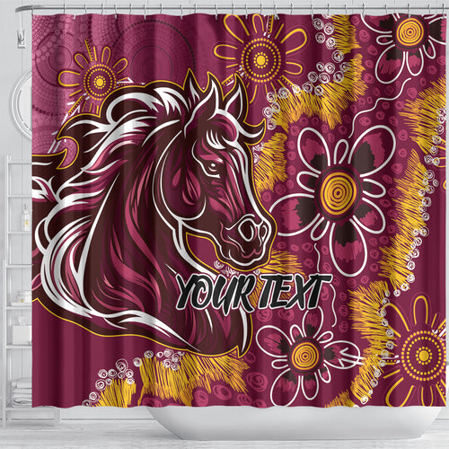 Personalised Broncos NAIDOC Week 2024 Shower Curtain Aboriginal Fire Burning Sparks
