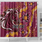 Personalised Broncos NAIDOC Week 2024 Shower Curtain Aboriginal Fire Burning Sparks