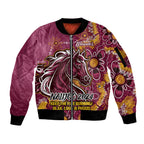 Personalised Broncos NAIDOC Week 2024 Sleeve Zip Bomber Jacket Aboriginal Fire Burning Sparks